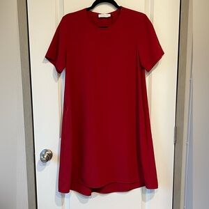 Everlane The Japanese GoWeave Short Sleeve Crimson Red A-Line Dress Size 6